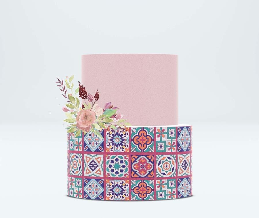 Pink Tiles - Icing Cake Wrap - printsoncakes - Edible Image service provider