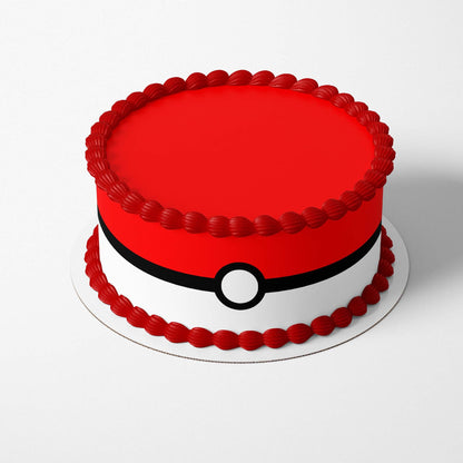 Pokémon Let's Go! Poke Ball Inspired - Edible Icing Cake Wrap - printsoncakes - Edible Image service provider