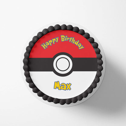 Pokémon Poke Ball inspired - Edible Icing Toppers - printsoncakes - Edible Image service provider