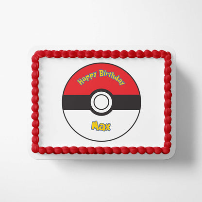 Pokémon Poke Ball inspired - Edible Icing Toppers - printsoncakes - Edible Image service provider