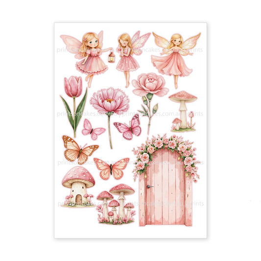 Pre - cut Fairy Garden - Edible Icing Images - Prints On Cakes - Edible Image service provider