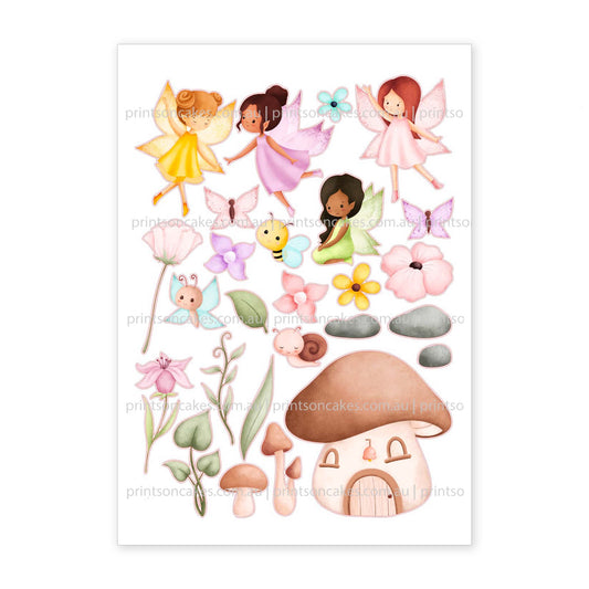 Pre - cut Fairy Garden - Edible Icing Images - Prints On Cakes - Edible Image service provider