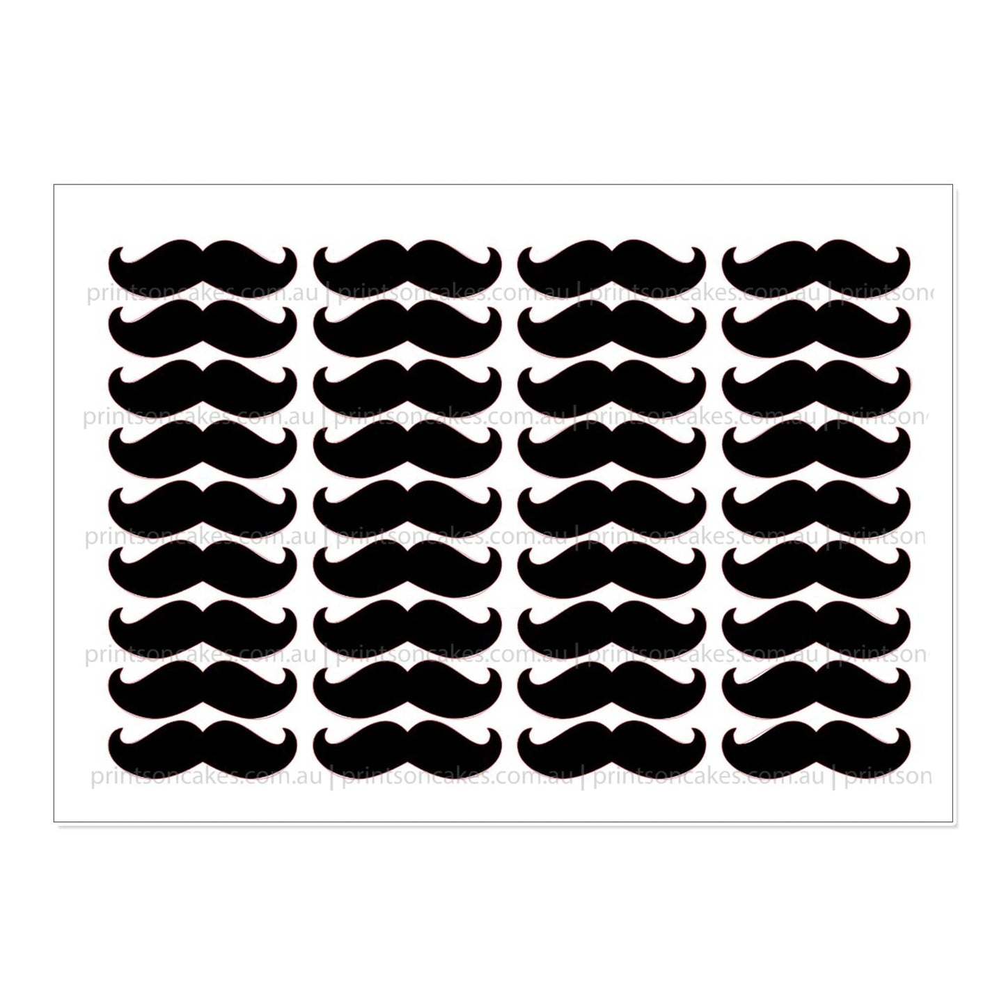 Pre - cut Pink Movember Mustaches - Edible Icing Images - Prints On Cakes - Edible Image service provider