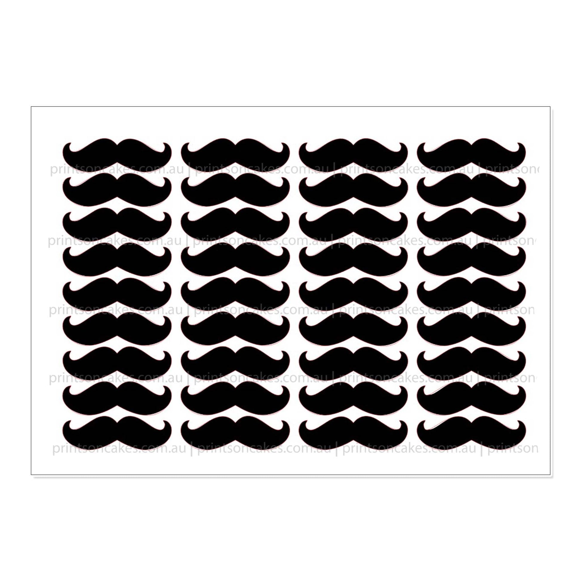 Pre - cut Pink Movember Mustaches - Edible Icing Images - Prints On Cakes - Edible Image service provider