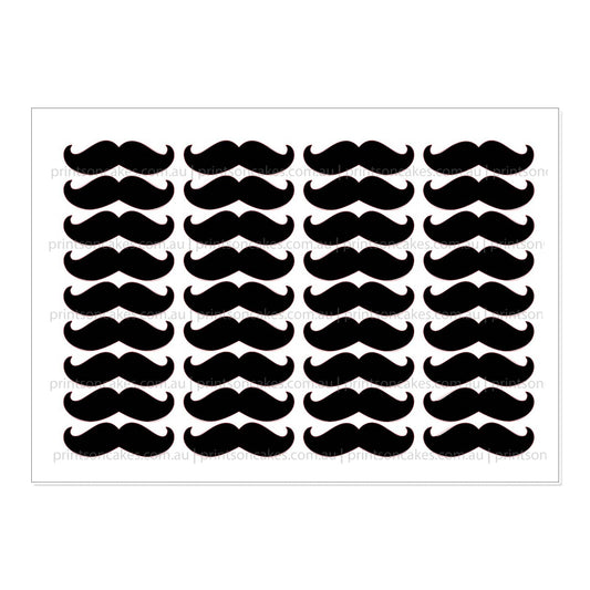 Pre - cut Pink Movember Mustaches - Edible Icing Images - Prints On Cakes - Edible Image service provider