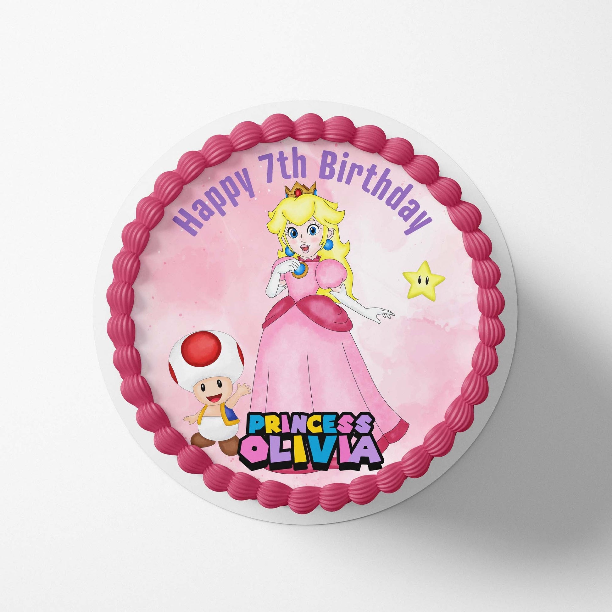 Princess Peach - Super Mario Bothers - Edible Icing Toppers - printsoncakes - Edible Image service provider