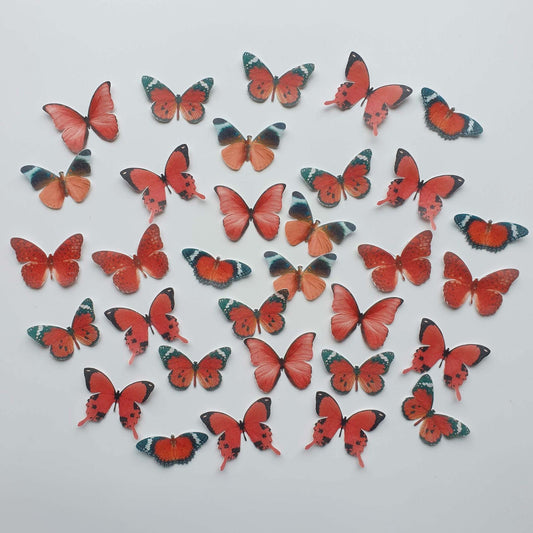 Red Edible Wafer Butterflies - Medium - 32pcs - printsoncakes - Edible Image service provider