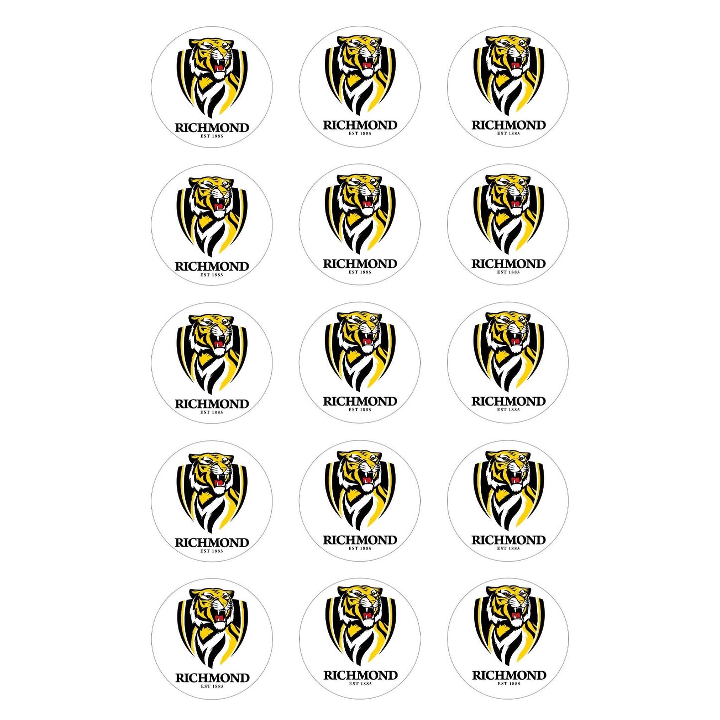 Richmond Tigers AFL Club - Edible Icing Images - printsoncakes - Edible Image service provider