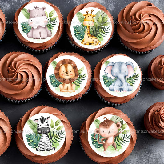 Safari Jungle Animals – Pre Cut - Edible Icing Images - printsoncakes - Edible Image service provider