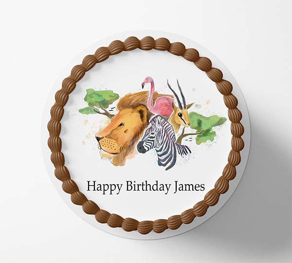 Safari Wildlife - Edible Icing Toppers - printsoncakes - Edible Image service provider