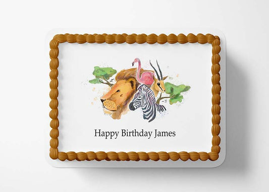 Safari Wildlife - Edible Icing Toppers - printsoncakes - Edible Image service provider