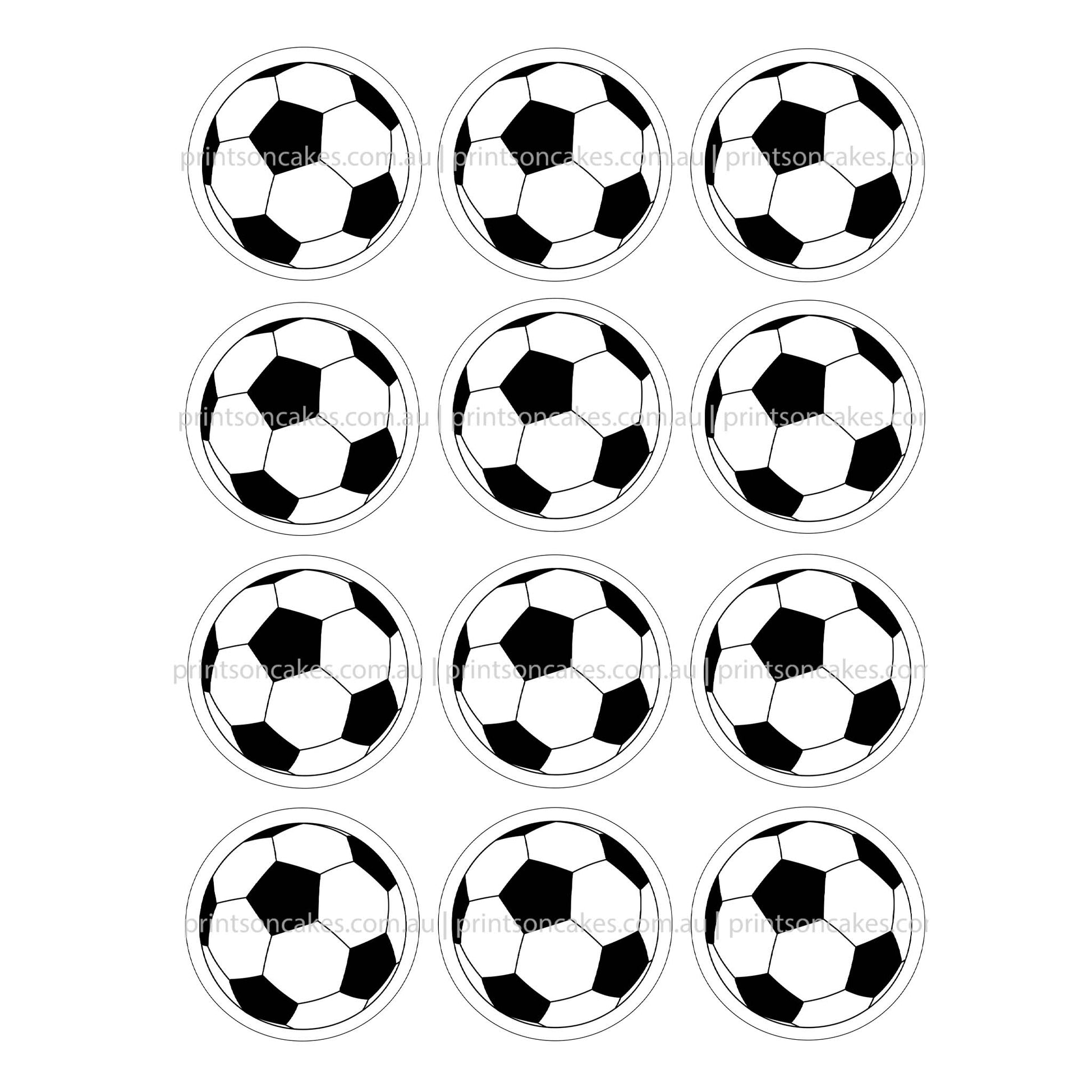 Soccer Balls - Edible Icing Images - Prints On Cakes - Edible Image service provider