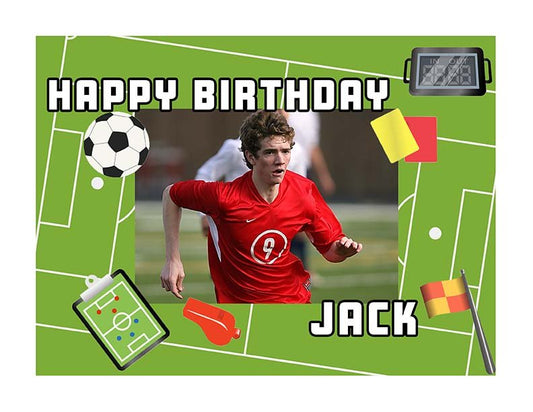 Soccer Photo Frame - Personalised Edible Image toppers - printsoncakes - Edible Image service provider