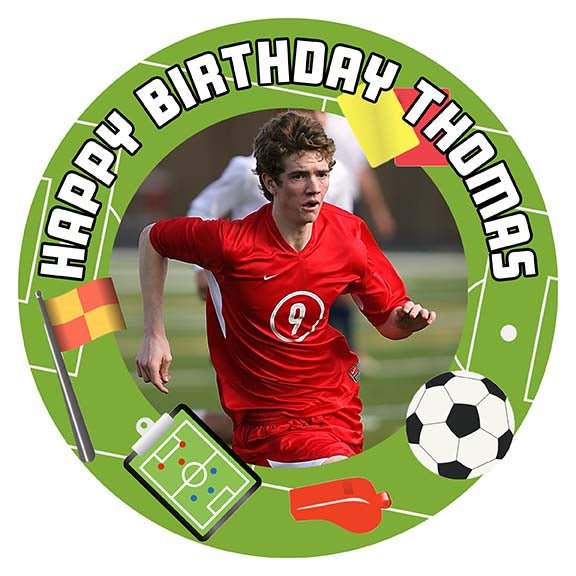 Soccer Photo Frame - Personalised Edible Image toppers - printsoncakes - Edible Image service provider