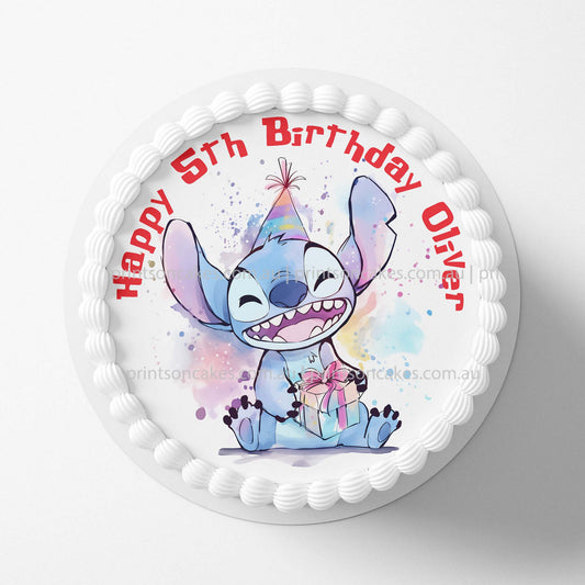 Stitch Birthday - Edible Icing Toppers - Prints On Cakes - Edible Image service provider