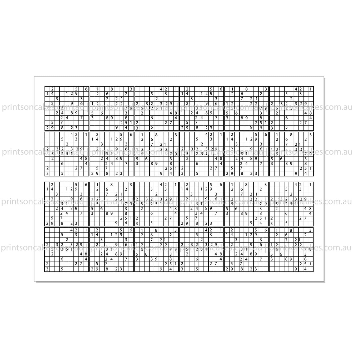 Sudoku Game - Edible Icing Cake Wrap - Prints On Cakes - Edible Image service provider