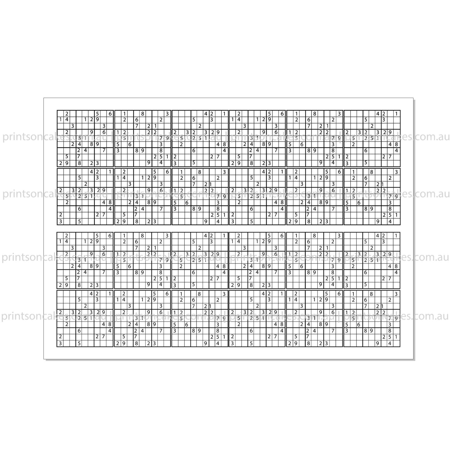 Sudoku Game - Edible Icing Cake Wrap - Prints On Cakes - Edible Image service provider