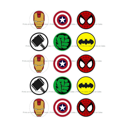 Superheroes – Edible Icing Images - printsoncakes - Edible Image service provider