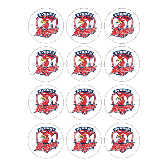 Sydney Roosters NRL Club - Edible Icing Images - Prints On Cakes - Edible Image service provider