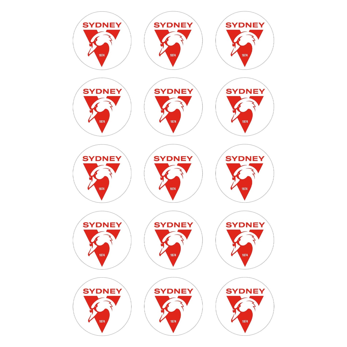 Sydney Swans AFL Club - Edible Icing Images - printsoncakes - Edible Image service provider