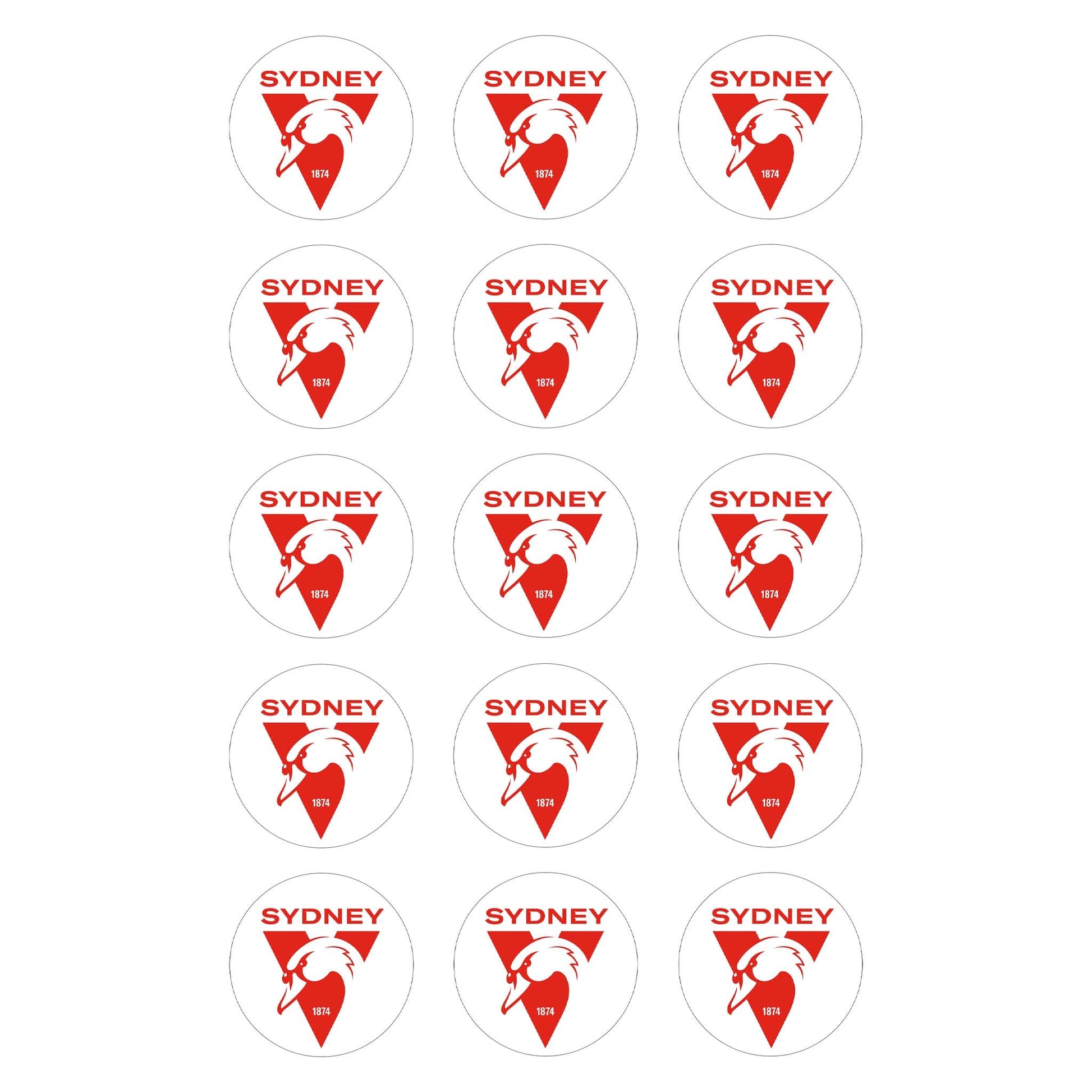 Sydney Swans AFL Club - Edible Icing Images - printsoncakes - Edible Image service provider