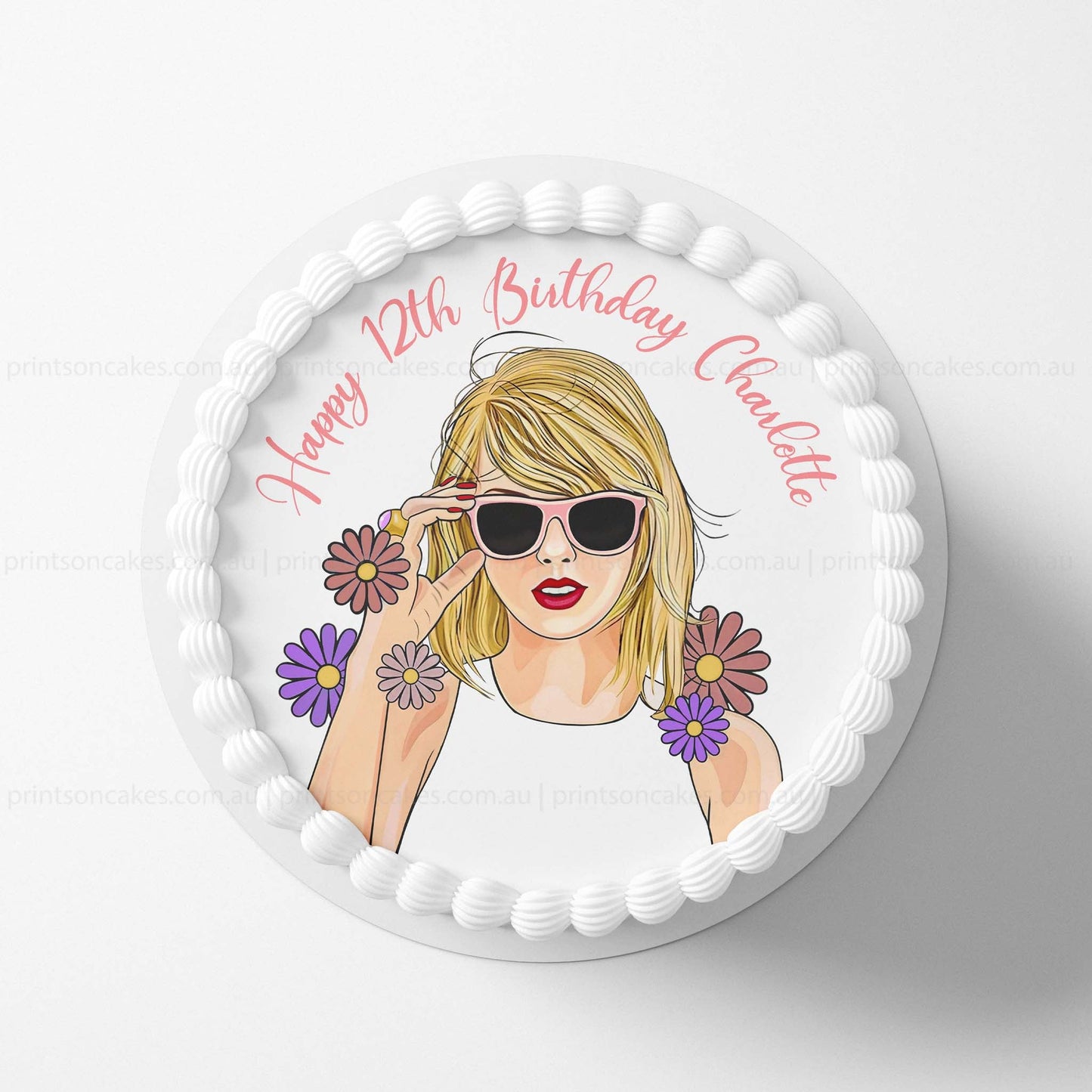 Taylor Swift Inspired - Edible Icing Toppers - printsoncakes - Edible Image service provider