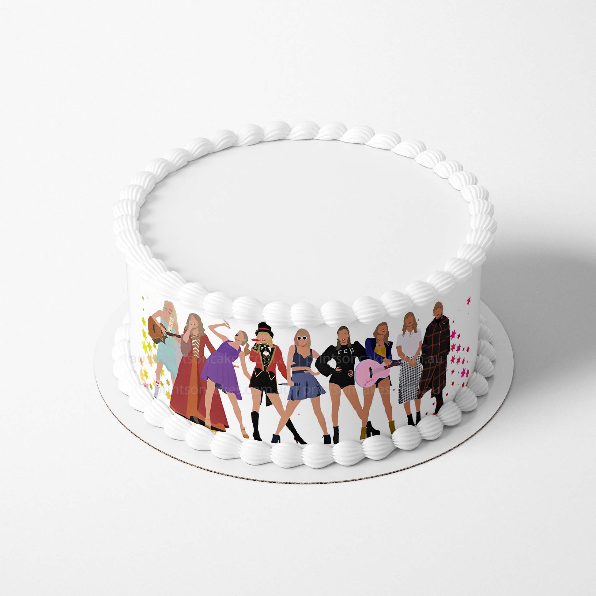 Taylor Swift The Eras Tour Inspired - Edible Icing Cake Wrap - printsoncakes - Edible Image service provider