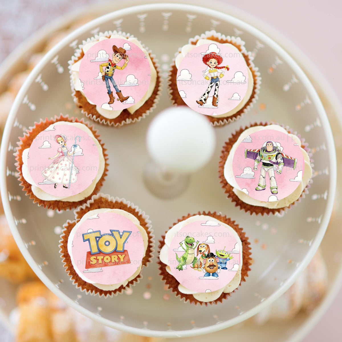 Toy Story Pink Background – Edible Icing Images - Prints On Cakes - Edible Image service provider