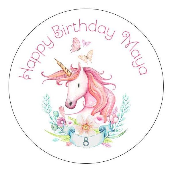 Unicorn - Circle Edible Icing Image - printsoncakes - Edible Image service provider