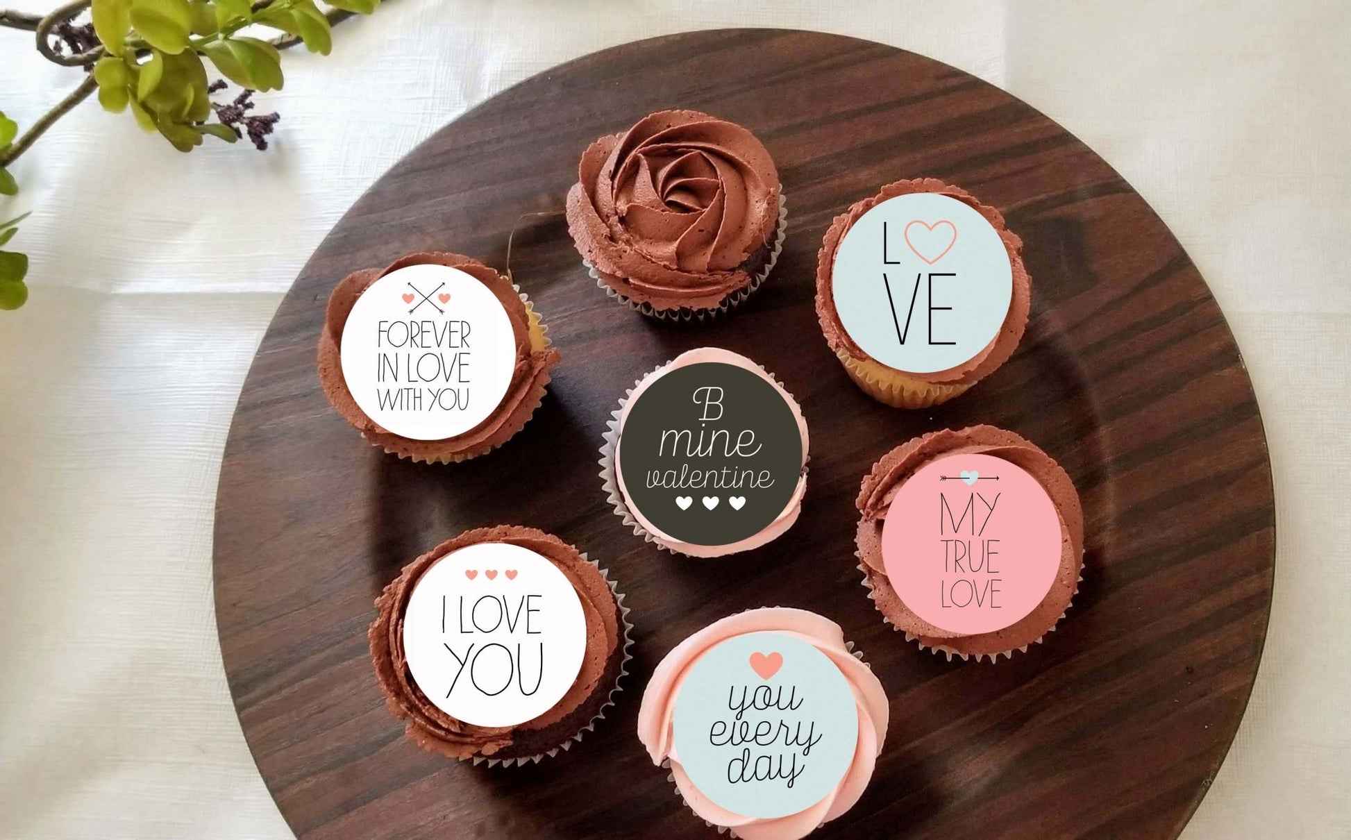 Valentines Day – 5cm (2 inch) Cupcake Icing Sheet – 15 Toppers Per Sheet - printsoncakes - Edible Image service provider