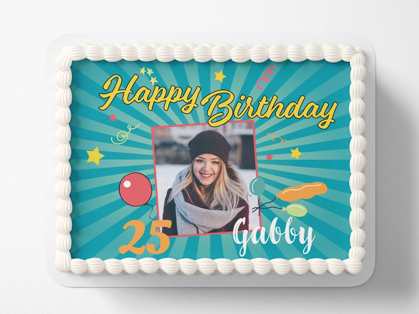 Vintage Birthday Frame - Pre-designed Edible Icing Image – Prints On Cakes