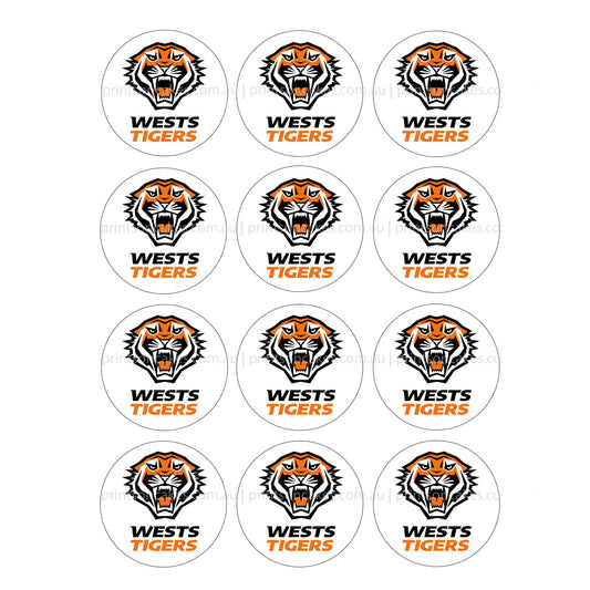 Wests Tigers NRL Club - Edible Icing Images - Prints On Cakes - Edible Image service provider