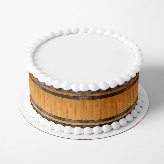 Whiskey Wine Barrel - Icing Cake Wraps - printsoncakes - Edible Image service provider