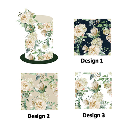 White - Cream Roses - Edible Icing Cake Wrap - printsoncakes - Edible Image service provider