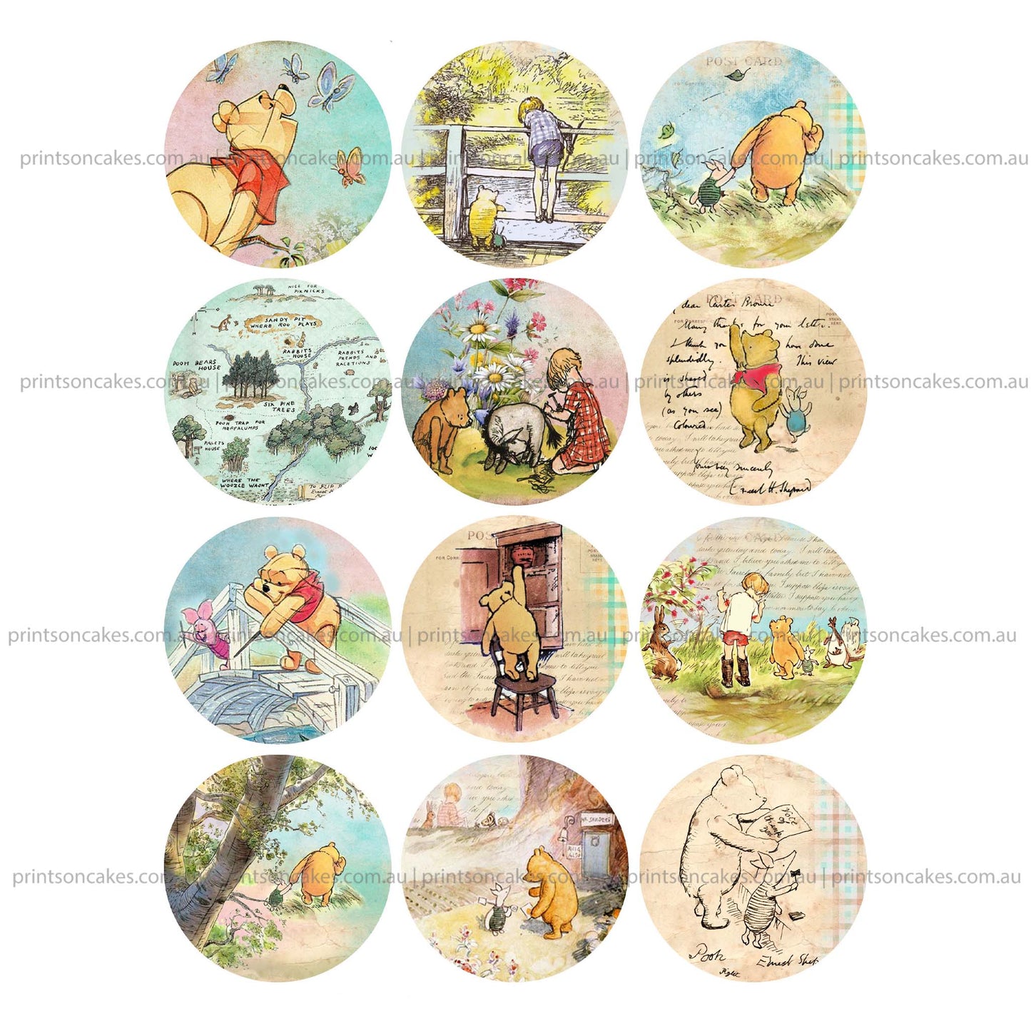 Winnie The Pooh – Edible Icing Images - printsoncakes - Edible Image service provider