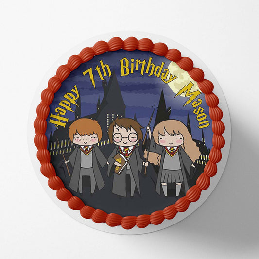 Wizard School Harry P Inspired - Edible Icing Toppers - printsoncakes - Edible Image service provider