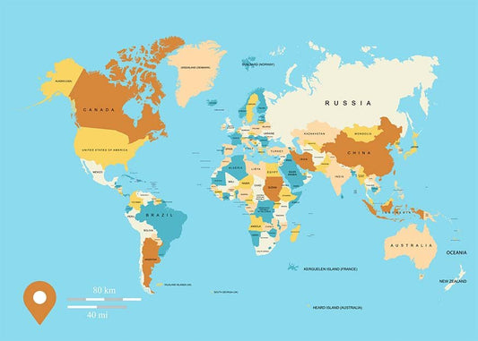 World Map - Edible Icing Cake Wrap - printsoncakes - Edible Image service provider