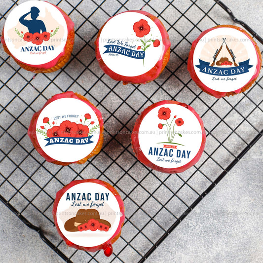These Anzac Day Poppy edible icing prints are ideal for ANZAC or Remembrance Day celebrations or fundraising.