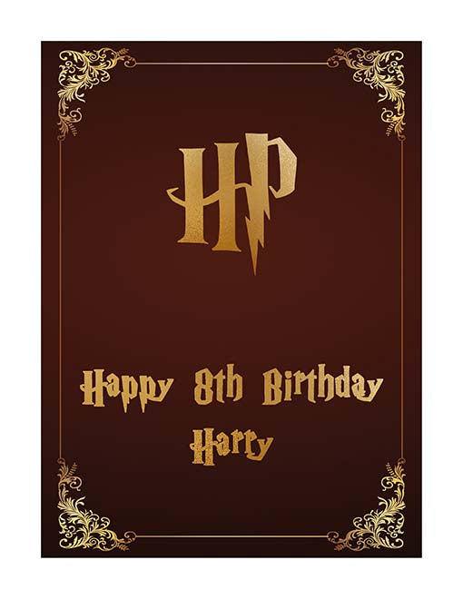 Book of Spells Harry P Inspired - Edible Icing Image Edible Cake Topper, Edible Cake Image, ,printsoncakes