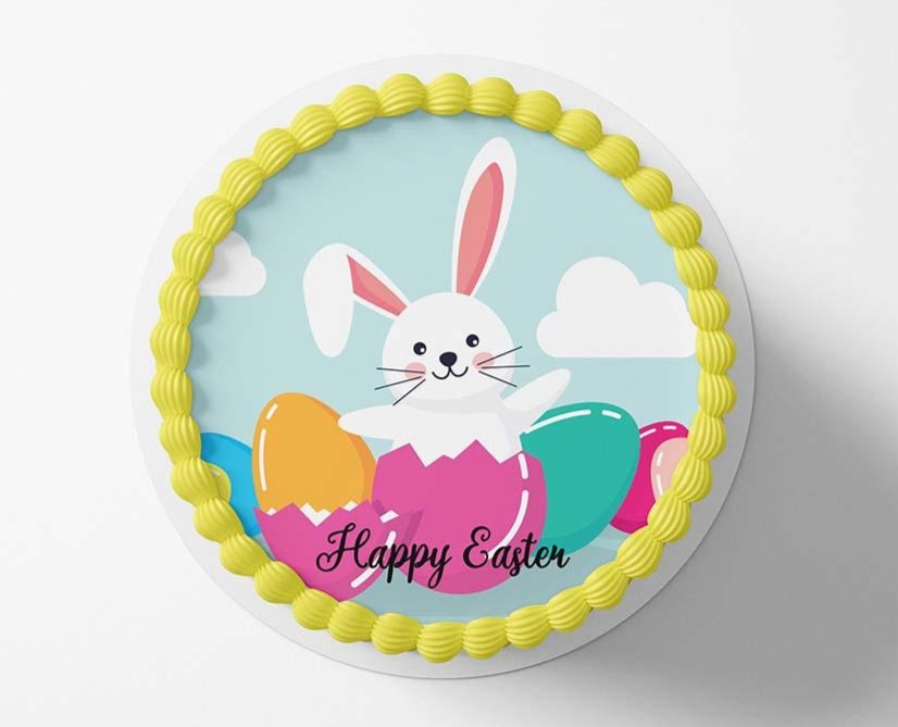 Easter Bunny - Edible Icing Image Edible Cake Topper, Edible Cake Image, ,printsoncakes