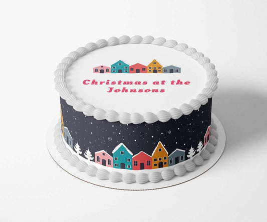 Winter Landscape  - Icing Cake Wrap Edible Cake Topper, Edible Cake Image, ,printsoncakes