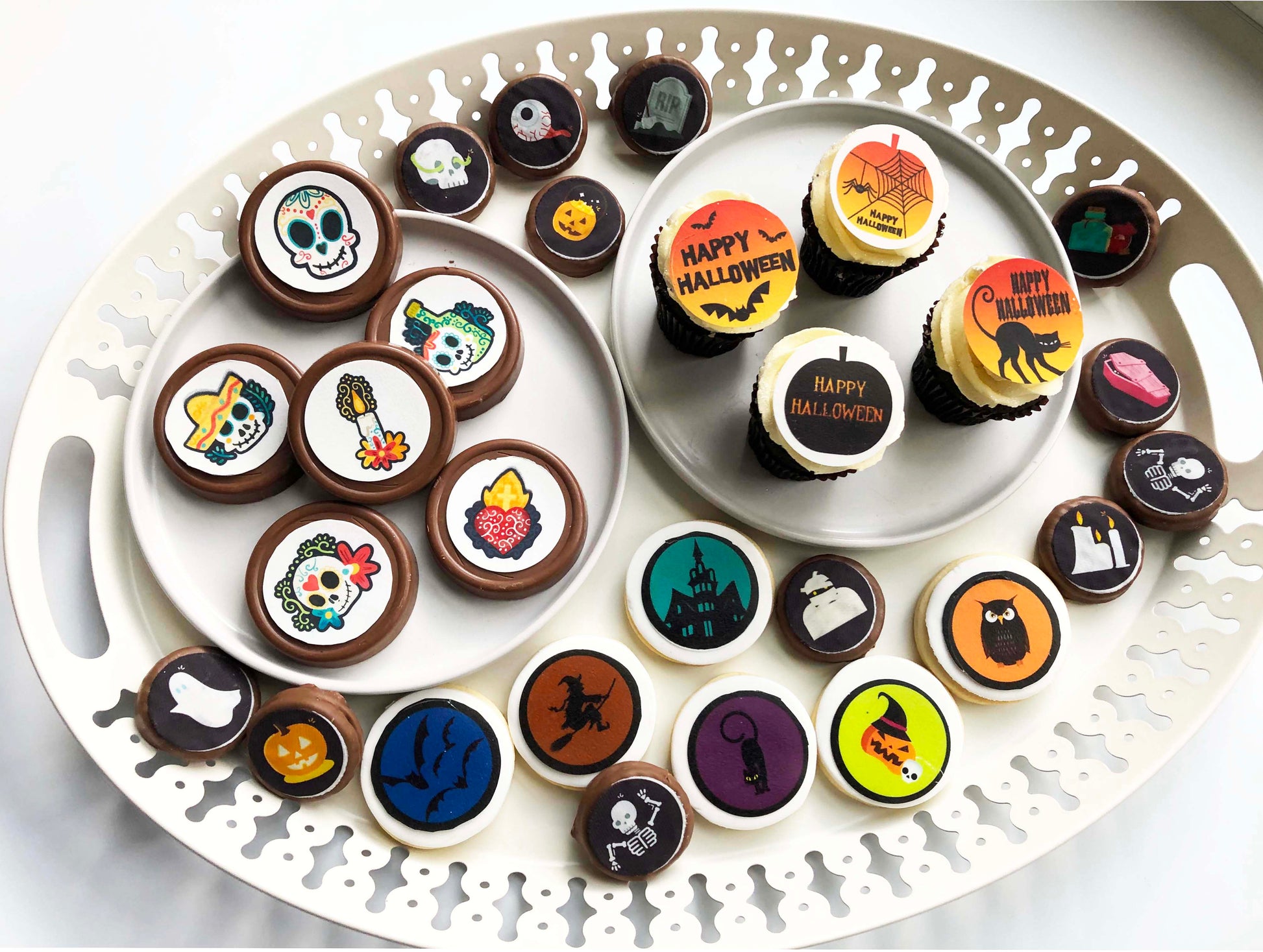Halloween Collection – 3.8 cm (1.5") Cupcake Icing Sheet – 30 Toppers Per Sheet Edible Cake Topper, Edible Cake Image, ,printsoncakes
