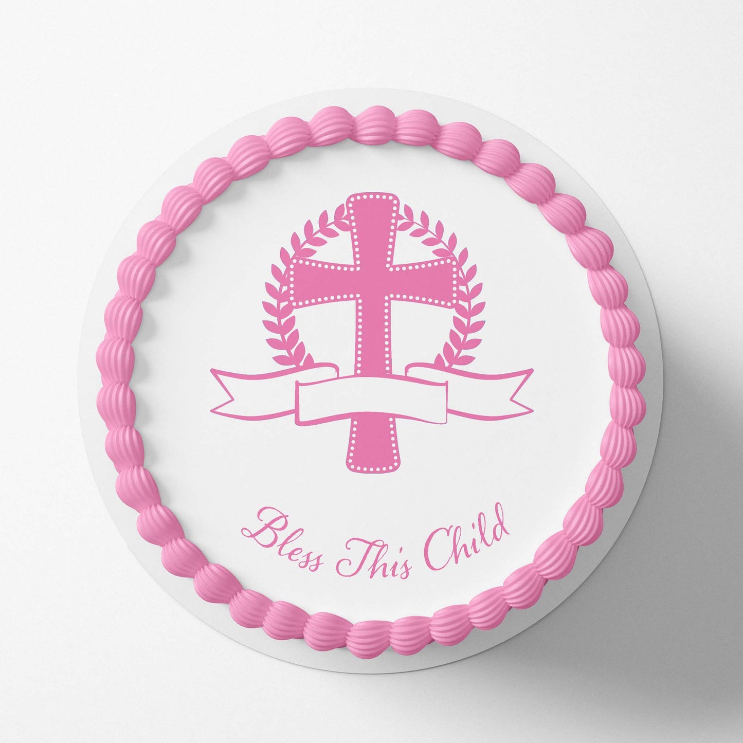 Bless This Child Pink - Edible Icing Image Edible Cake Topper, Edible Cake Image, ,printsoncakes