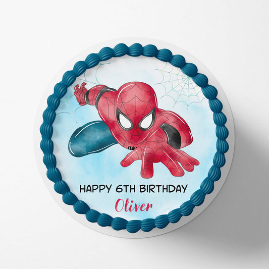 Add this Superhero, Spiderman-inspired topper on cakes, cupcakes or any sweet treats. Perfect for a birthday or a special occasion, any Spiderman Fan. 