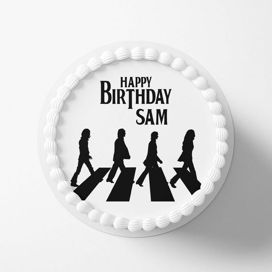 The Beatles Abbey Road Inspired, cupcakes or any sweet treats. Perfect for a birthday or a special occasion, any The Beatles Fan.   Available sizes,  20 cm (8') round topper. A4 rectangle topper, printable area is 19 cm x 25 cm (7.5'x 10'). A3 rectangle topper, printable area is 27 cm x 39 cm (10.5' x 15.5').