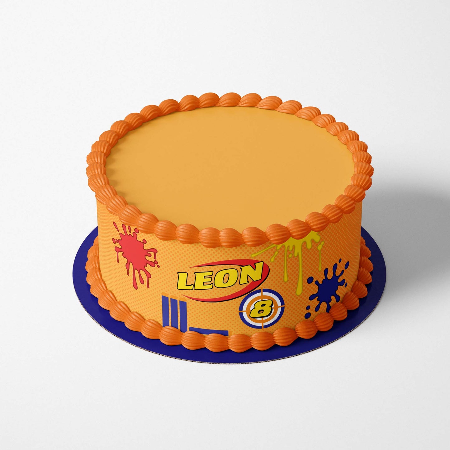 Help any Nerf Gun lover celebrate in style with this fun Nerf Gun-inspired edible icing cake wrap.