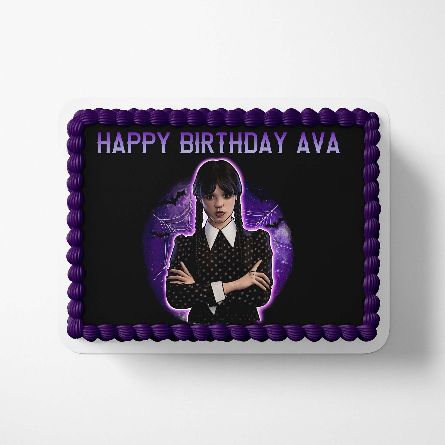 Add this Wednesday Adams print on cakes, cupcakes or any sweet treats. Perfect for a birthday or a special occasion, any Wednesday Adams Fan. 