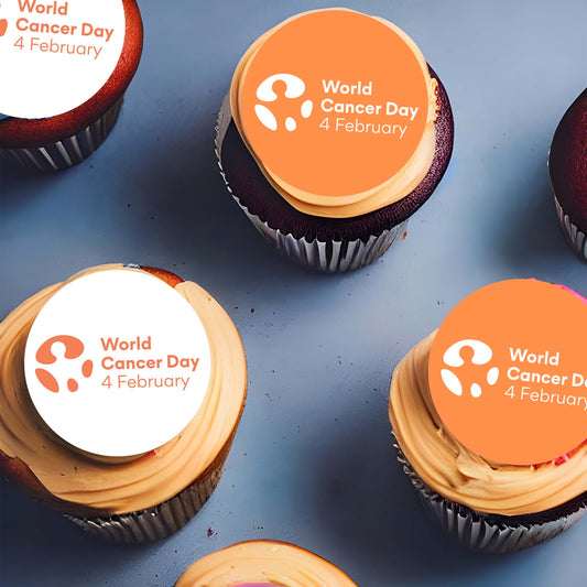 Decorate cupcakes or cookies for World Cancer Day events with these eye-catching edible icing prints to raise awareness of cancer and encourage its prevention, detection, and treatment.