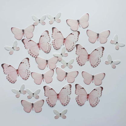 These wafer butterflies are simply magnificent and will make ordinary desserts extraordinary. The pack contains 24 Pastel Pink colour wafer butterflies, precut and ready to use.