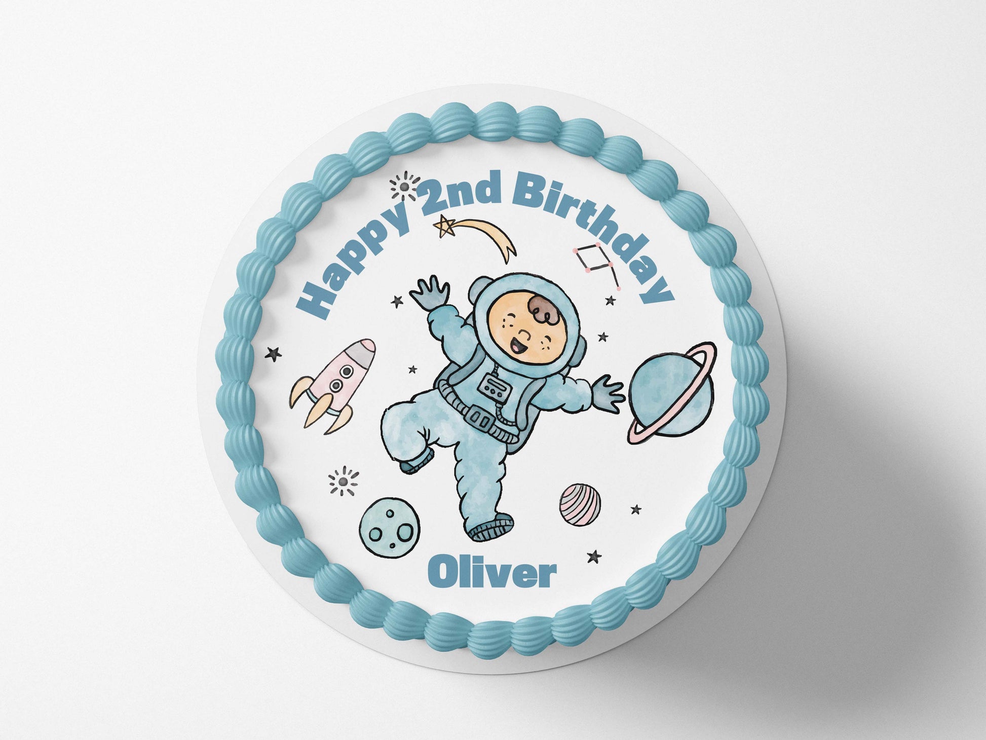 Outer Space - Edible Icing Toppers Edible Cake Topper, Edible Cake Image, ,printsoncakes